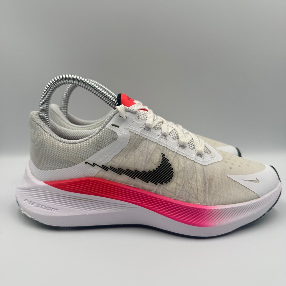 Nike Zoom Winflo 8 Womens Size 5.5 Running Shoes CW3421-100 White Pink Neon